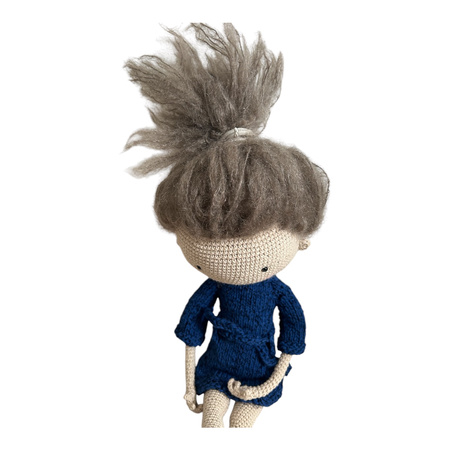 Duża szydełkowa lalka w sukience 45 cm