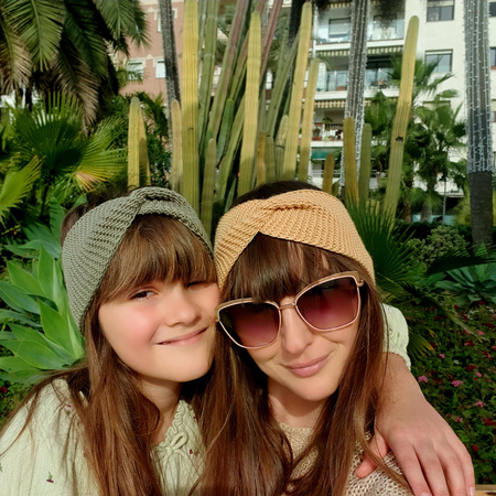 Opaska dla dzieci z wełny merino 100 % ręcznie robiona szara jasna