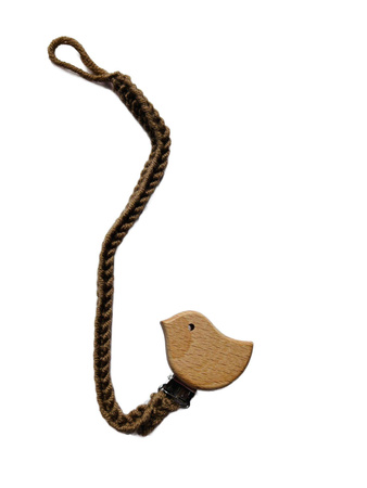 Zawieszka do smoczka ptaszek, ręcznie robiona, bezpieczna, zieleń