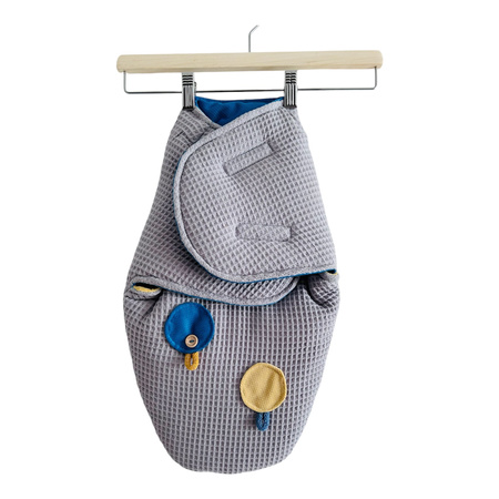 Otulacz niemowlęcy ocieplany szaro-niebieski