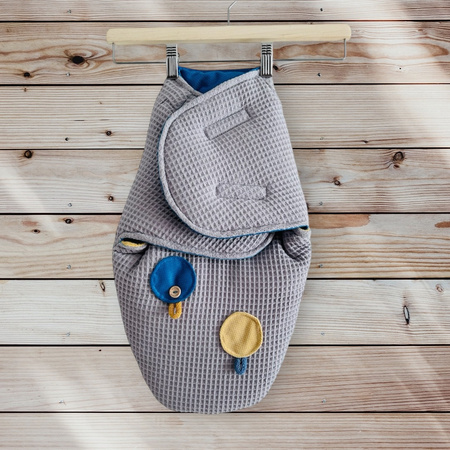 Otulacz niemowlęcy ocieplany szaro-niebieski