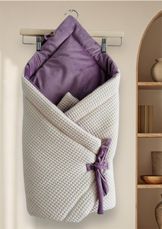 Rożek niemowlęcy fiolet/ecru