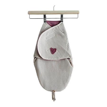 Otulacz niemowlęcy ocieplany różowo-kremowy