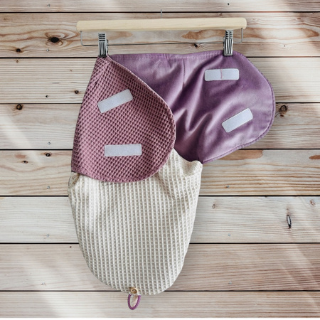 Otulacz niemowlęcy fioletowo-kremowy