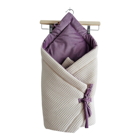 Rożek niemowlęcy fiolet/ecru