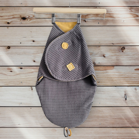 Otulacz niemowlęcy ocieplany szaro-żółty