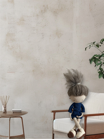 Duża szydełkowa lalka w sukience 45 cm