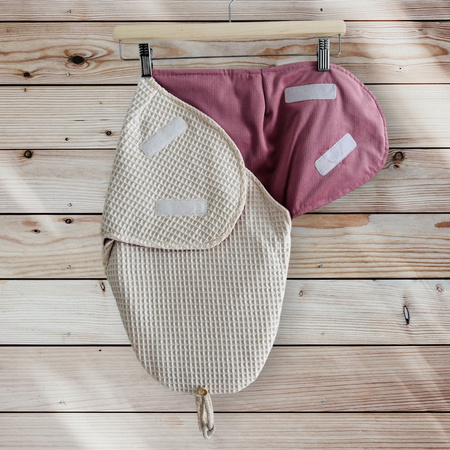 Otulacz niemowlęcy ocieplany różowo-kremowy