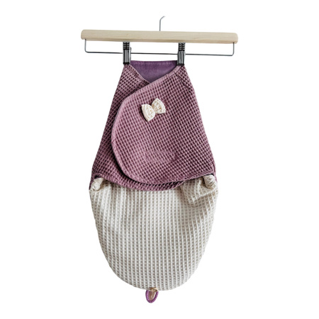 Otulacz niemowlęcy fioletowo-kremowy