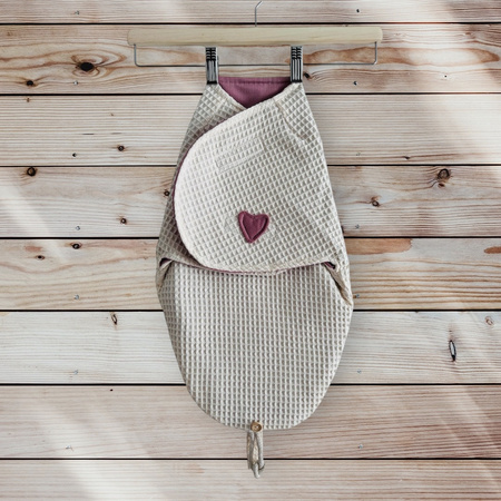 Otulacz niemowlęcy ocieplany różowo-kremowy