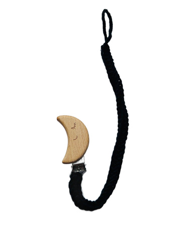 Zacisze Natury - Zawieszka do Smoczka z Włóczki Merino - Szary Księżyc