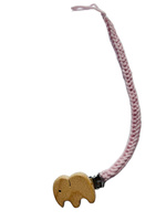 Zawieszka do smoczka słonik, ręcznie robiona, bezpieczna, jasny róż